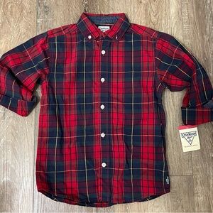 OSHKOSH Boys Plaid Button-up Shirt SZ 7 NWT